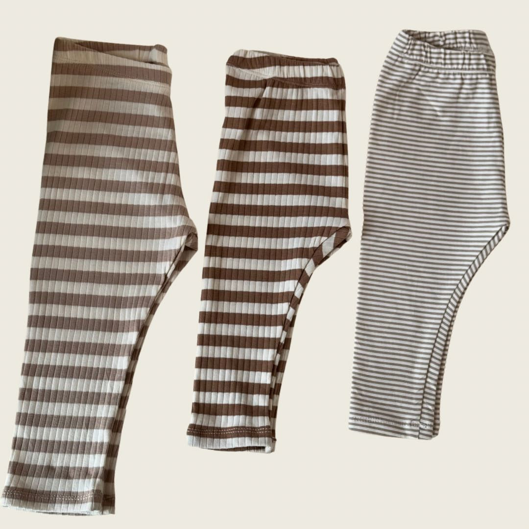 LEGGING RIB STRIPED BRAUN