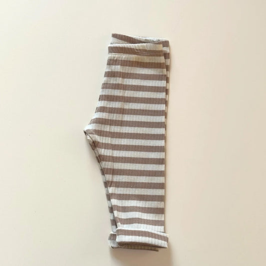 LEGGING RIB STRIPED BEIGE