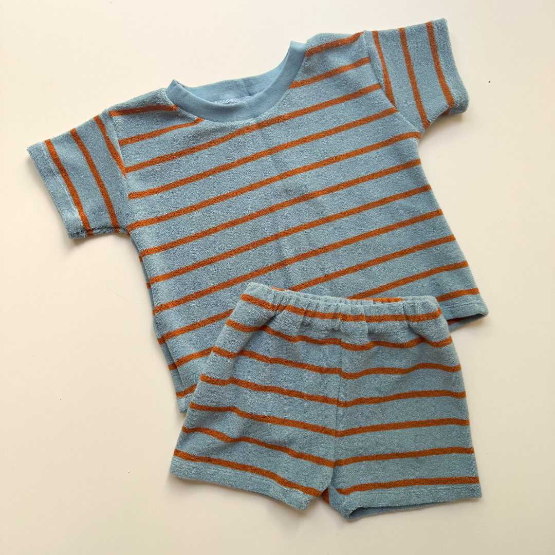 ORANGE TERRY CLOTH SHORTS